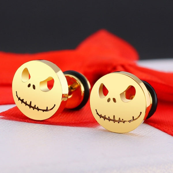 Hip Hop Stainless steel Stud Earrings pumpkin head shape For Women