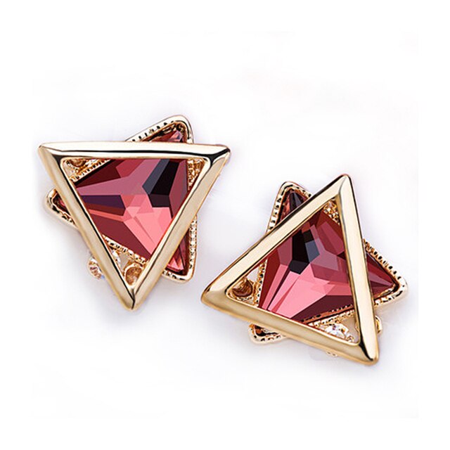 New Geometric Square Crystal Stud Earrings For Women