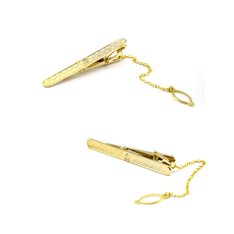 Gold Tie Clip and Cufflink Set