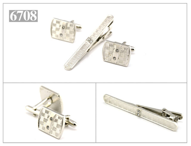 Gold Tie Clip and Cufflink Set