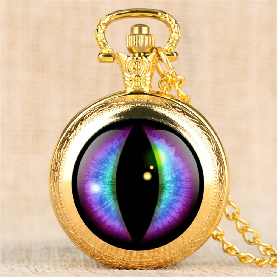 Vintage Creative Eye Design Quartz  Pocket Watch