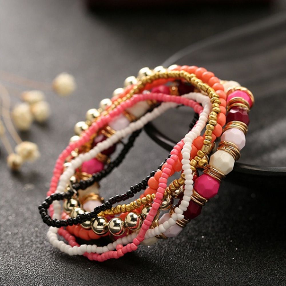 7 Pcs/Set Four Seasons Bohemian Multi-layer Beaded Bracelet