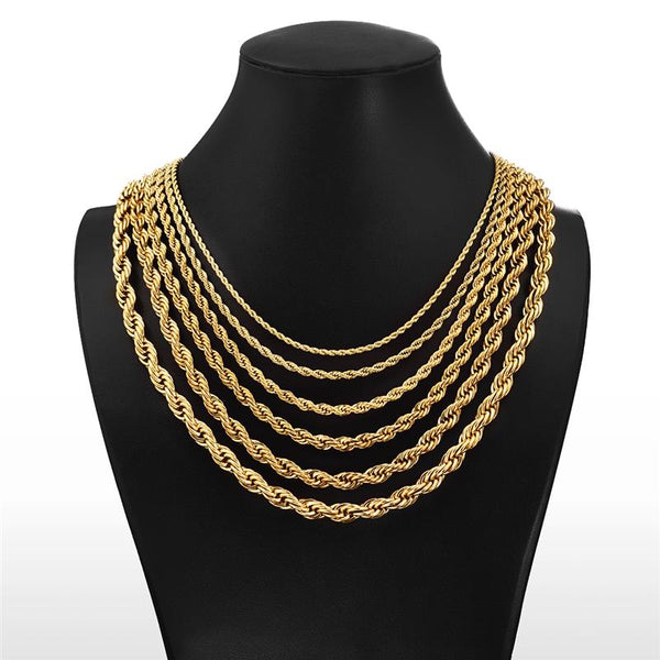 2mm-7mm Rope Chain Necklace