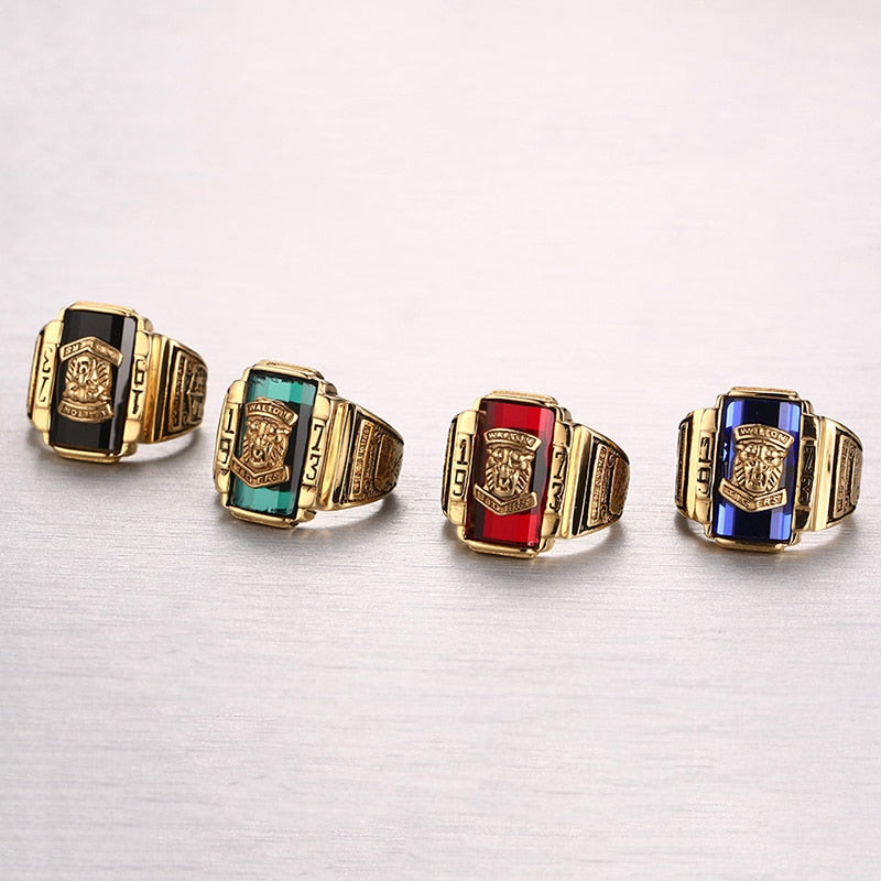 Men Vintage Signet Ring for Male Jewelry