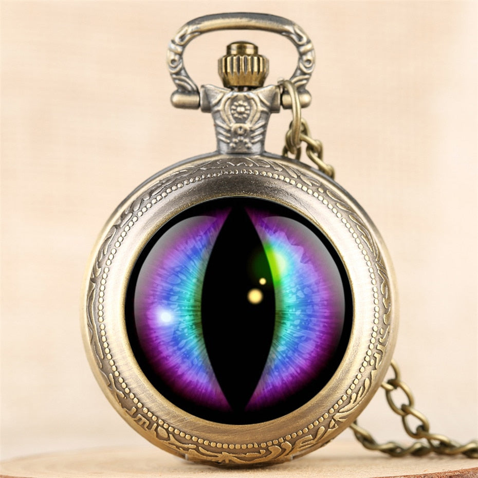 Vintage Creative Eye Design Quartz  Pocket Watch