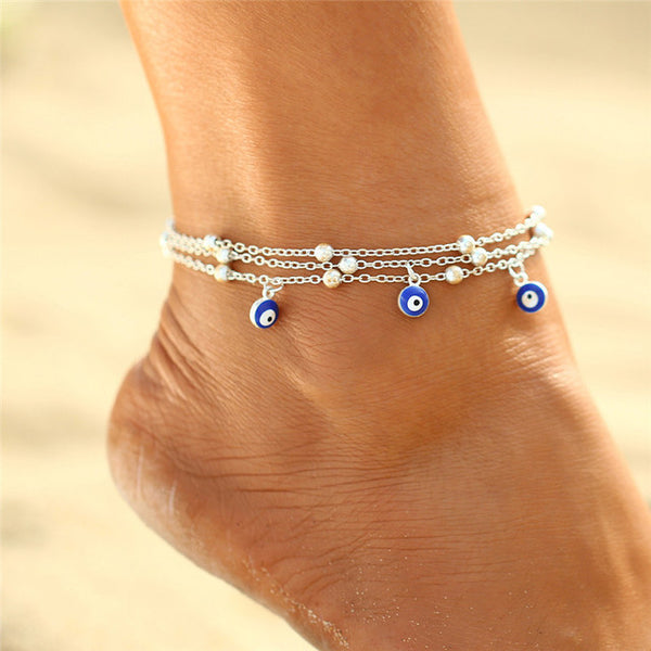 Fashion Colorful Crystal Beads Drop Anklets for Women