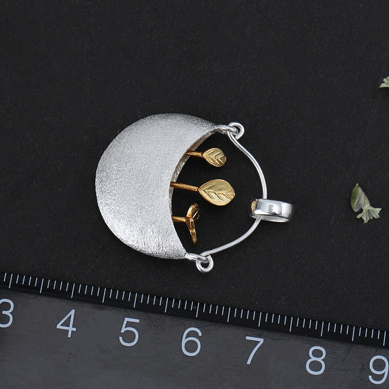 925 Sterling Silver My Little Garden Design Pendant without Necklace