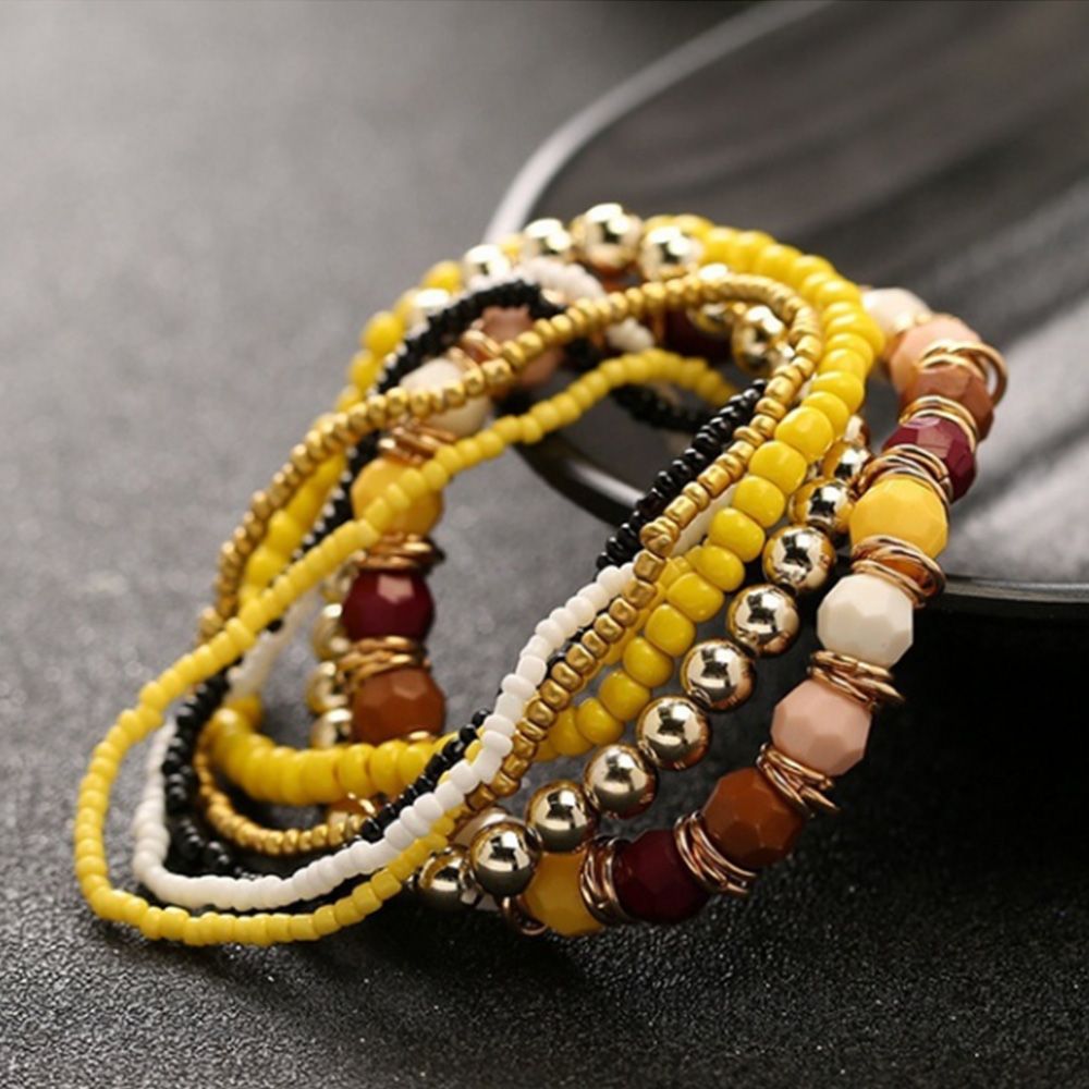 7 Pcs/Set Four Seasons Bohemian Multi-layer Beaded Bracelet