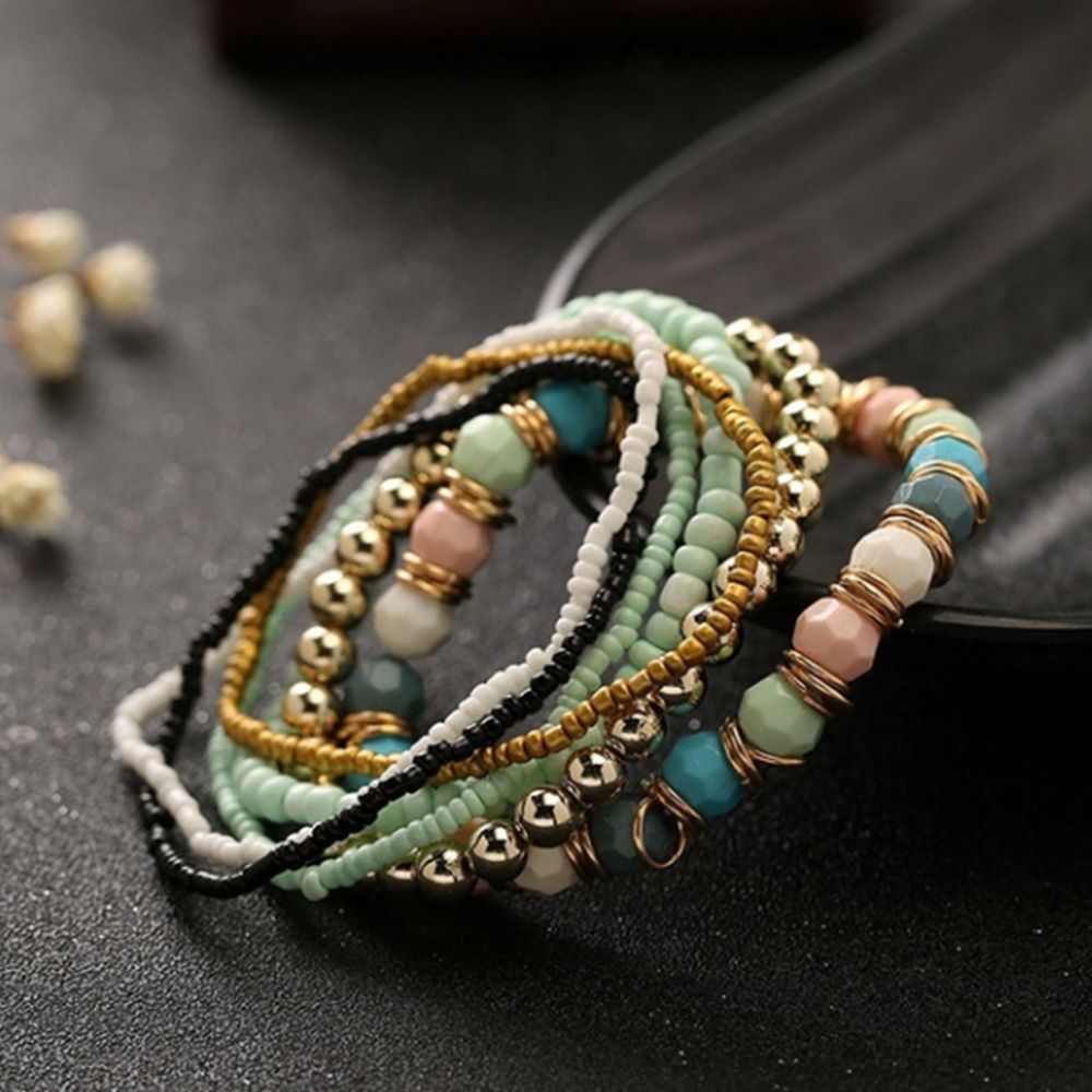 7 Pcs/Set Four Seasons Bohemian Multi-layer Beaded Bracelet