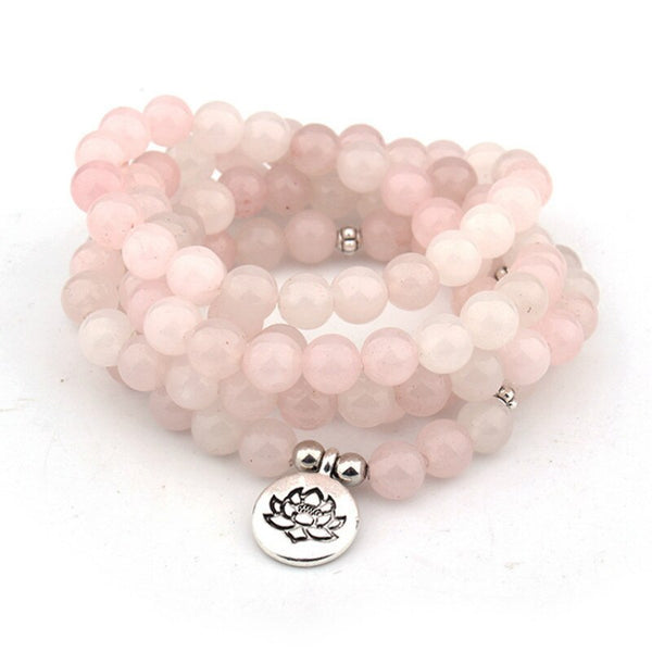 108 Mala Bracelet for Buddha Lotus OM Pendant