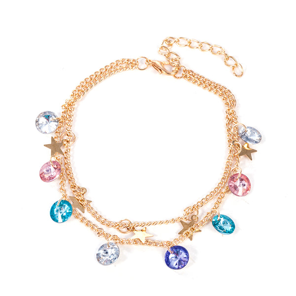 Modern Simple Multi-layer Star Anklets Set For Women