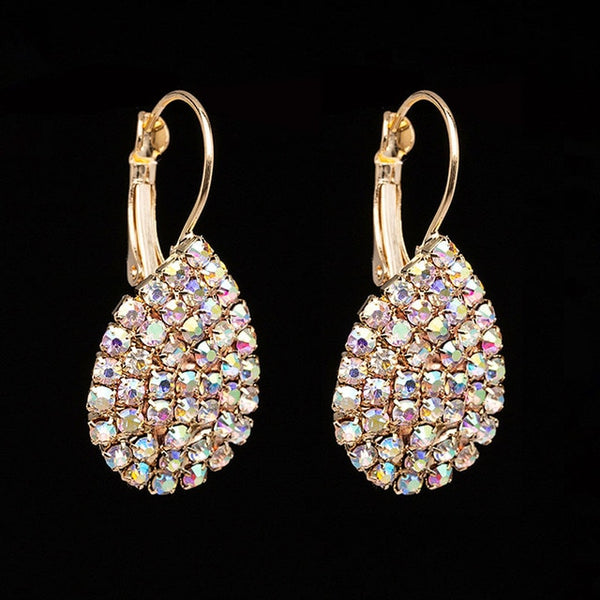 Women Waterdrop Rhinestone Earrings