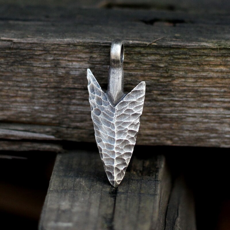 Vintage Hammered Arrow Stainless Steel Pendant