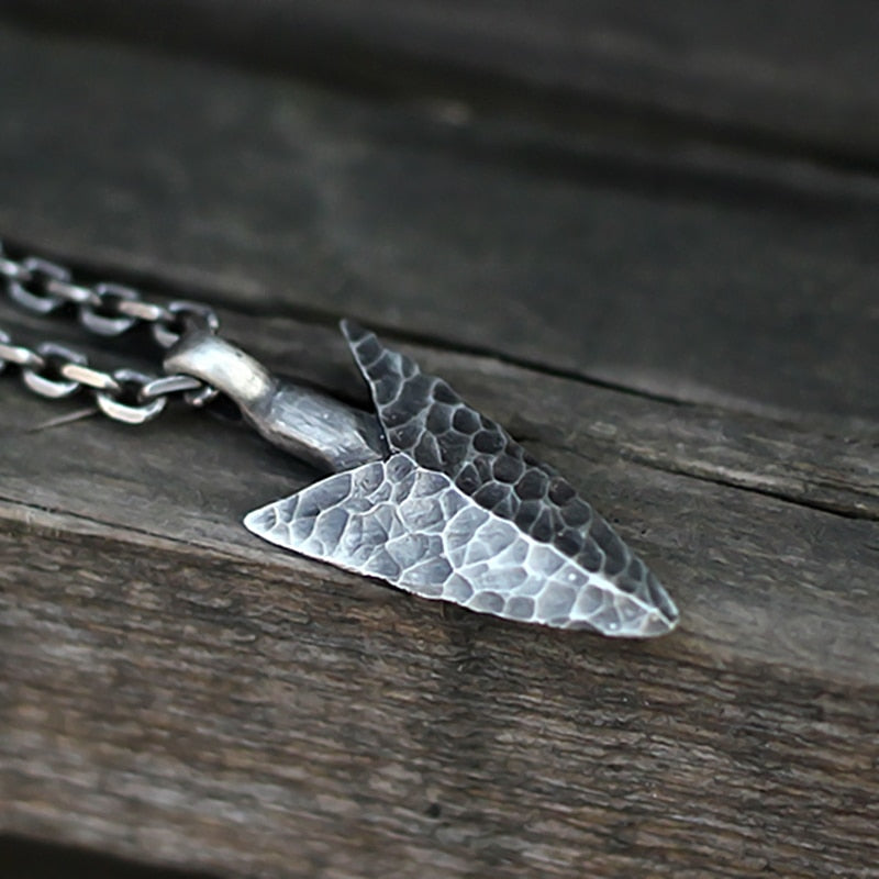 Vintage Hammered Arrow Stainless Steel Pendant