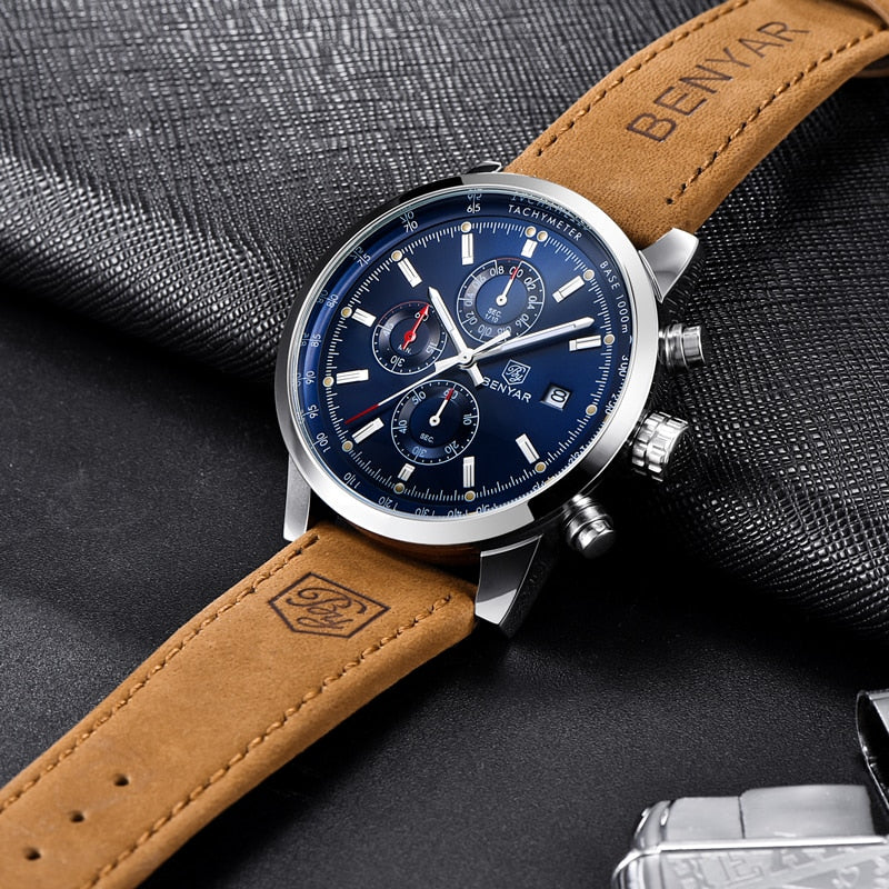 Men Luxury  Quartz Watch Fashion Chronograph Watch