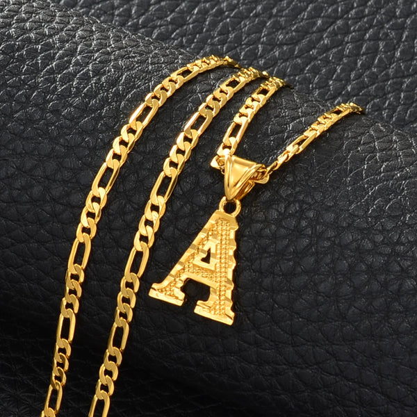 A-Z Letters Pendant Necklaces for Women Men