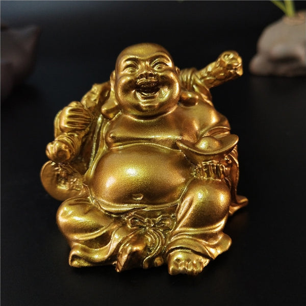 Golden Laughing Buddha Statue