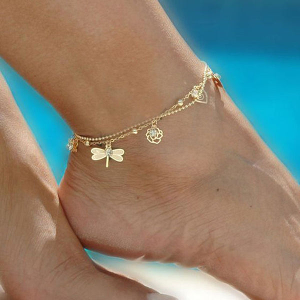 New Arrived temperament Double Layer Anklets