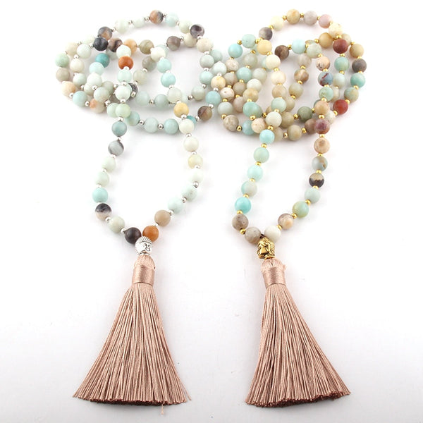 Amazonite Stone Buddha Necklace