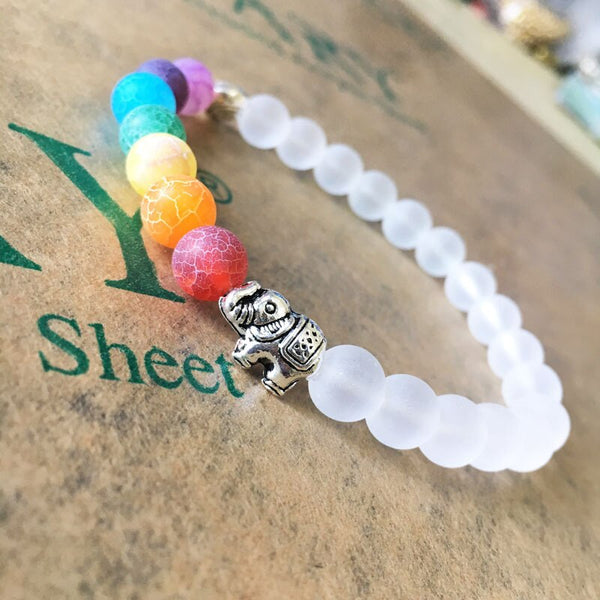 7 Chakra  Balance Buddha Elephant Bracelet