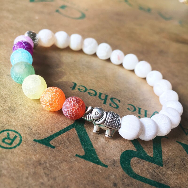 7 Chakra  Balance Buddha Elephant Bracelet