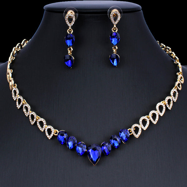 Exquisite Crystal Necklace Earring Sets for Cute Women