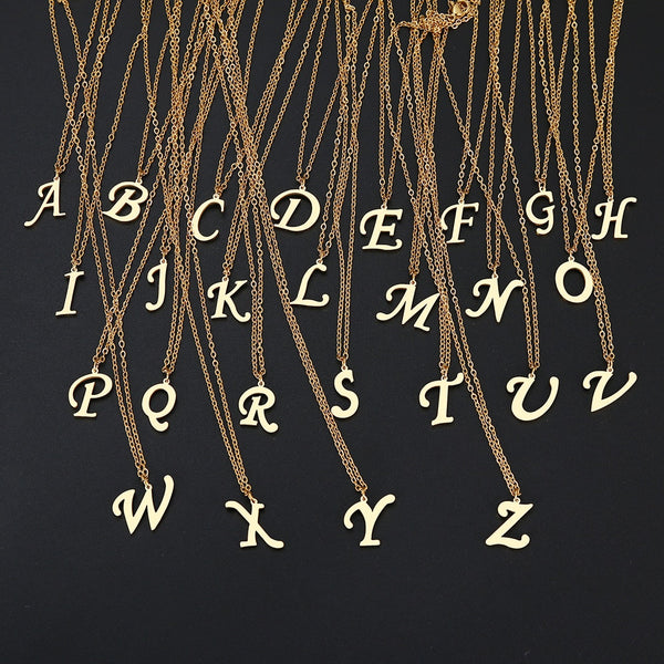 Women A-Z Alphabet Letter Pendant Necklaces