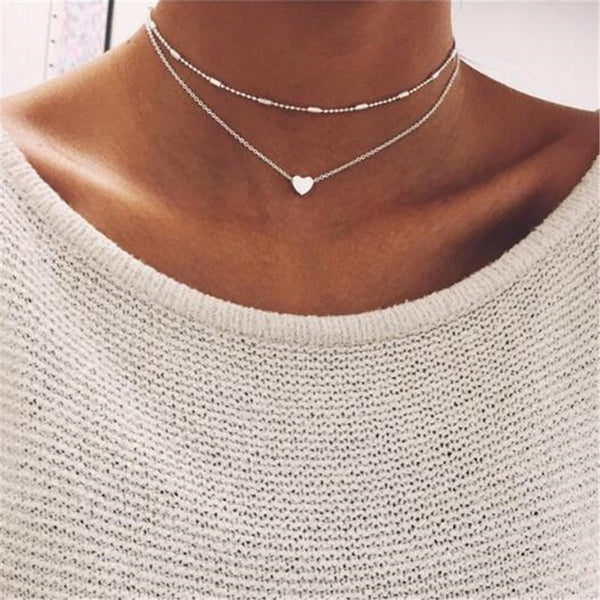 Tiny Heart Choker Necklace for Women