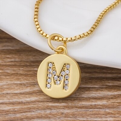 Women Girls Gold Initial 26 Letters Necklace