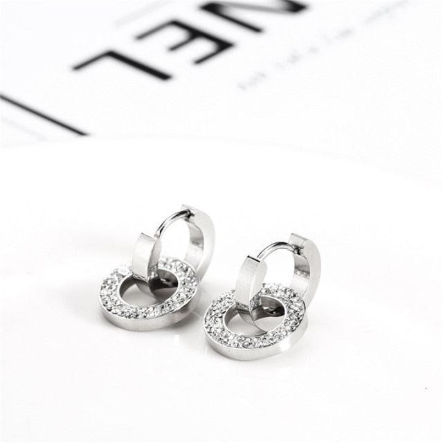 Stud Earrings Stainless Steel Jewelry Woman