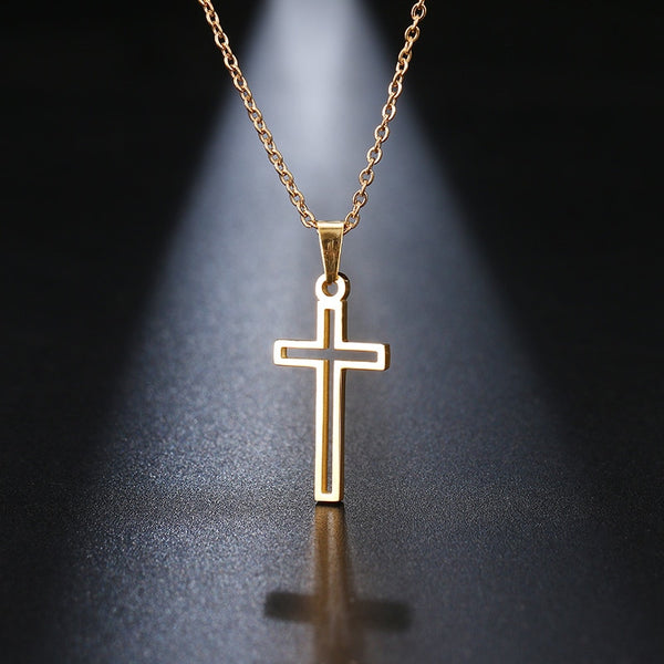 Rose Gold Color Chain Cross Necklace