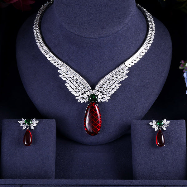 trendy Wedding Necklace Earrings For Women