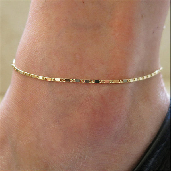 Simple Woman Anklets Casual/Sporty Gold Silver Color Chain