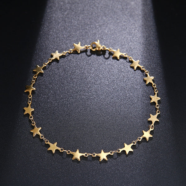 Women Gold Silver Color For Pendant Pentagram Donot Fade Bracelets