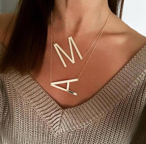 Large Initial Necklace