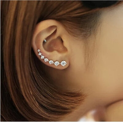 Super Shiny Zircon 925 Sterling Silver Stud Earring