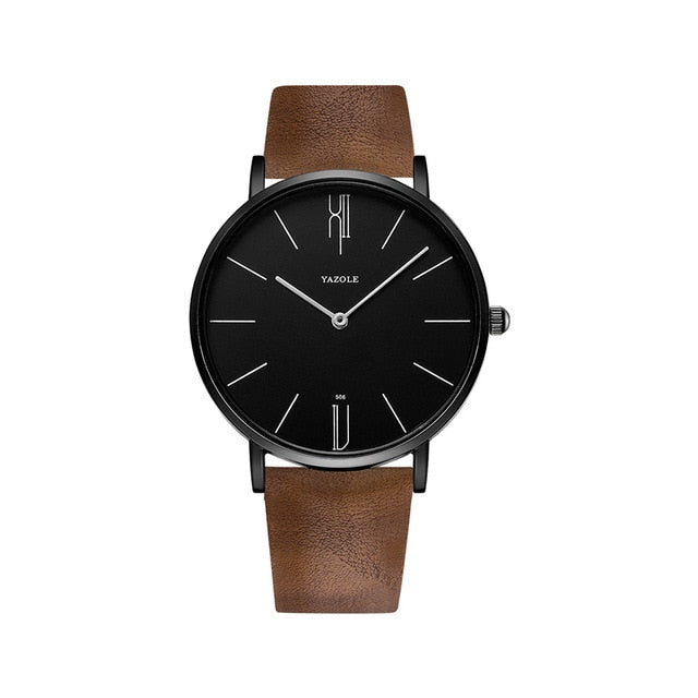 Men Waterproof Ultra Thin Quartz Watch For Men Fashion Simple Black Men Watch