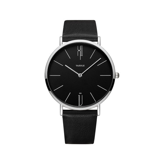 Men Waterproof Ultra Thin Quartz Watch For Men Fashion Simple Black Men Watch