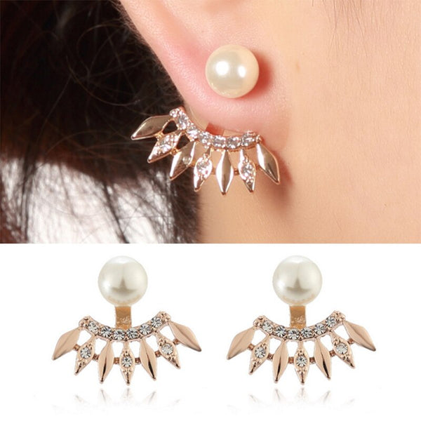 Hollow Glossy Geometric shape Charm Double Sieded Stud Earrings