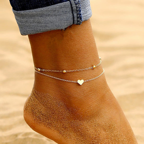 Simple Heart Female Anklets Barefoot Anklets