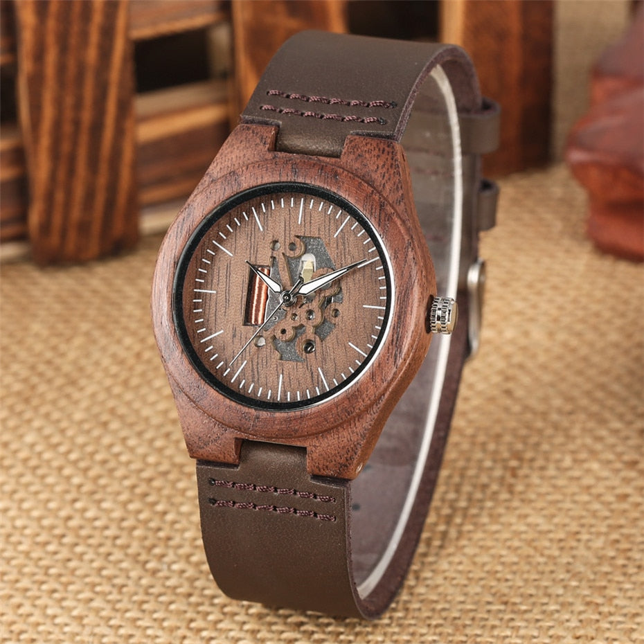 Coffee Brown Lovers Wood Watch