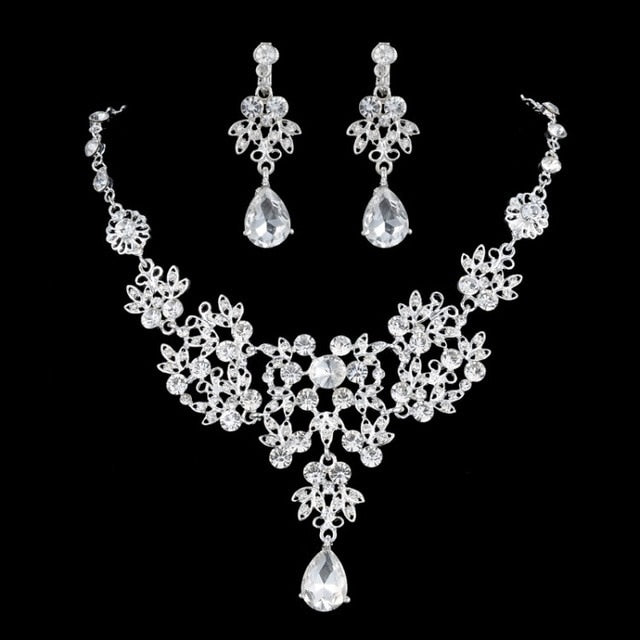 Fashion Crystal Bride Tiara CrownsJewelry Sets