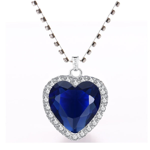 Titanic Heart of Ocean blue heart love forever pendant