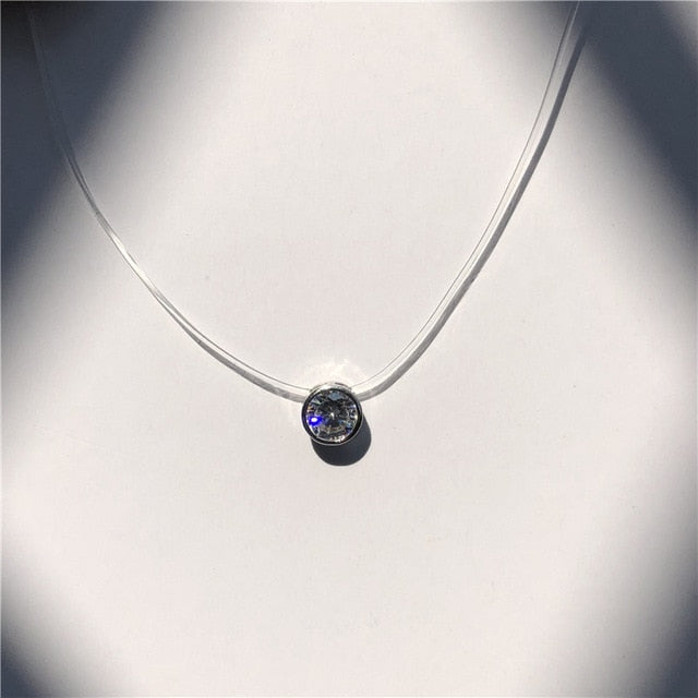 Invisible Fish Line Crystal Necklace Pendants