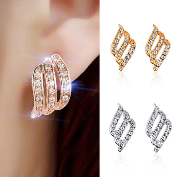 Crystal Flower Stud Earrings for Women