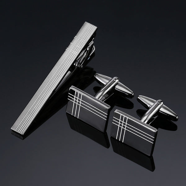 High quality cuff and tie clip set