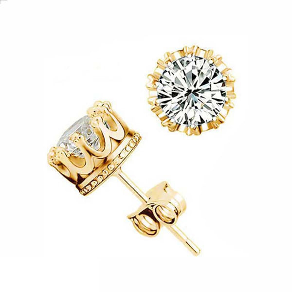 Women Classic Shining Zircon Small Stud Earrings