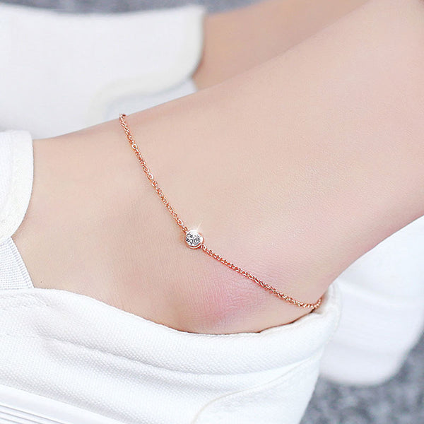 Simple Stainless Steel Chain Anklets For Women