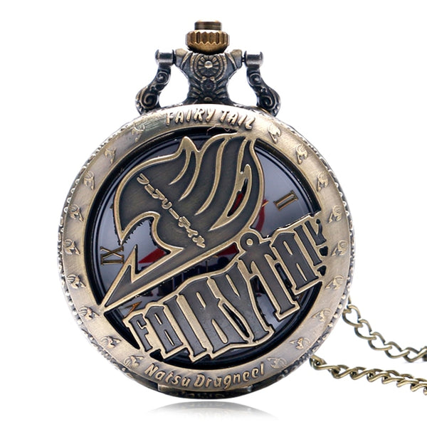 Vintage Pocket Watches Animate Fairy Tail Pattern Hollow  Fob Watch