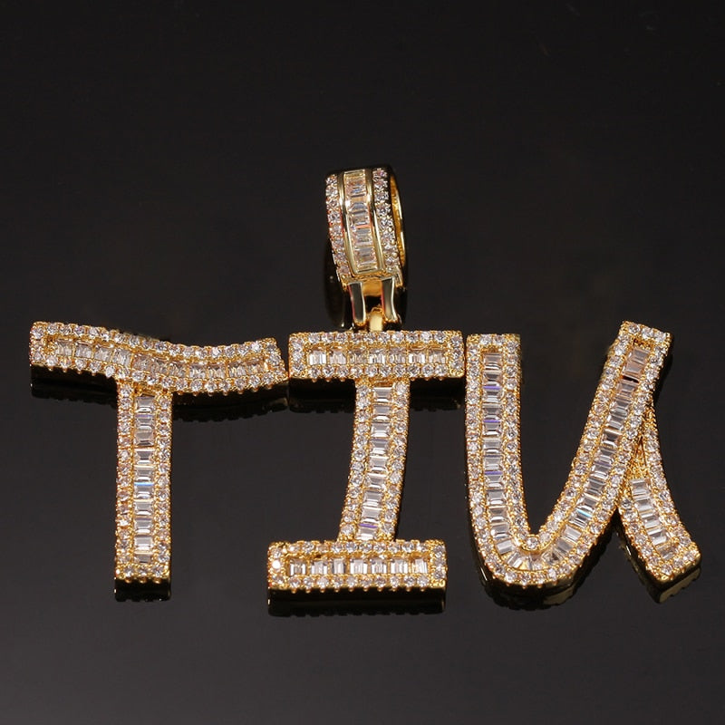 Baguette Letters Pendantock Jewelry